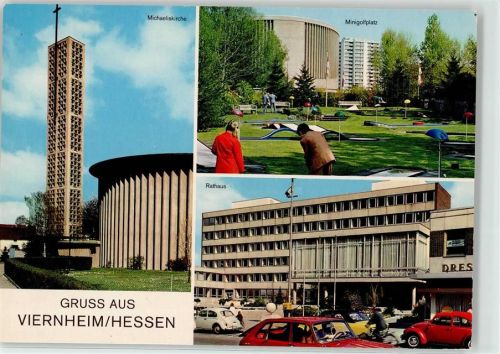Viernheim Rathaus Michaeliskirche Minigolf