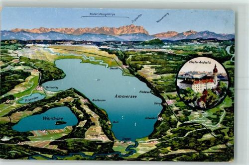 Andechs Landkarte Ammersee Wörthsee