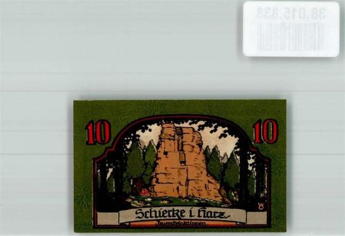Schierke 1921 Gutschein über 10 Pfennig Goethe's Faust Feuersteinklippen