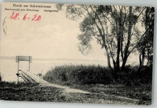 Ferch 1920 Gasthaus zur Erholung Anlegesteg Schwielowsee
