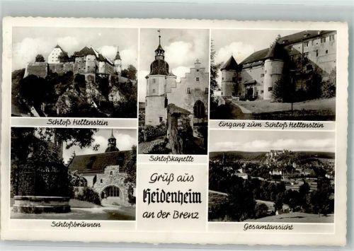 Heidenheim 1956 Schloss Hellenstein Kirche
