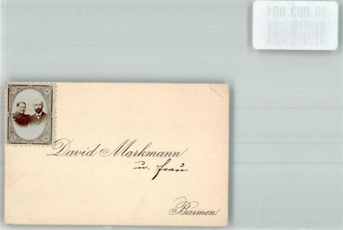 Barmen 1906 Vignette mit dem Ehepaar Markmann auf Glückwunschkarte