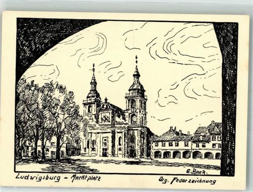 Ludwigsburg sign. Baer, E. Marktplatz
