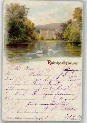 Reinhardsbrunn 1899 Schloss Bahnpost Friedrichsroda-Zug 509