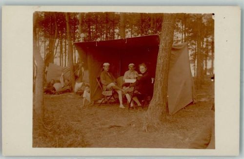 Zelt Familie Stuhl Naturfreunde 1944 Privatfoto AK
