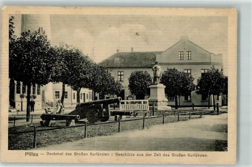 Baltijsk 1915 Ostpreußen Denkmal des Großen Kurfürsten Geschütze aus der Zeit des Großen Kurfürsten