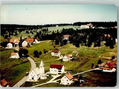 Kniebis Fliegeraufnahme des Ortes mit St. Josefskapelle Foto Original aus Archiv eines Ansichtskartenverlags