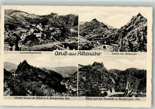 Altenahr 1949 Burg Are Weißes Kreuz Notopfermarke Berlin
