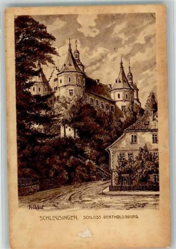 Schleusingen Schloss Bertholdsburg sign. Frühauf Künstlerkarte