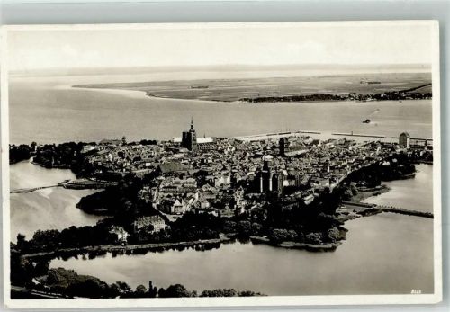 Stralsund Fliegeraufnahme Foto AK