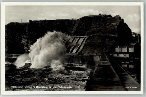 Helgoland Hafen Schwere Brandung Foto Zerner, A.