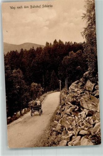 Schierke Pferdekutsche auf der Straße zum Bahnhof Fotograf Vesterling