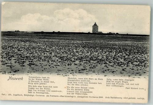 Neuwerk mit dem Leuchtturm Fotograf Angelbeck Heimatgedicht von Paul Luck