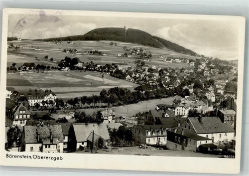 Bärenstein 1943 Panorama des Ortes mit dem Berg Bärenstein Fotograf Julius Müller Stempel Turnverein Frisch Muth Feldpost
