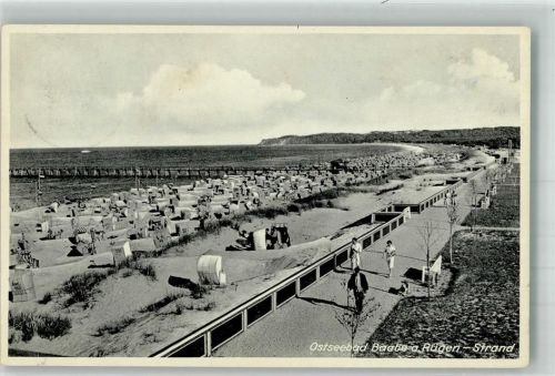Baabe 1936 Strand Promenade und Seebrücke
