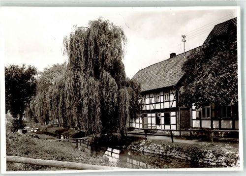 Barbis Fachwerkhäuser am Mühlengraben Foto Original aus Archiv eines Ansichtskartenverlages Ort handschriftlich
