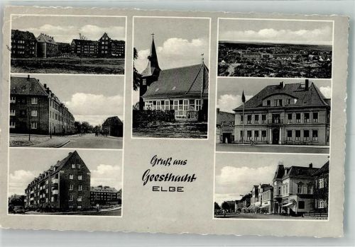 Geesthacht 1960 Kirche Rathaus