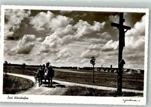 Bad Wörishofen Wegkreuz Pferdewagen