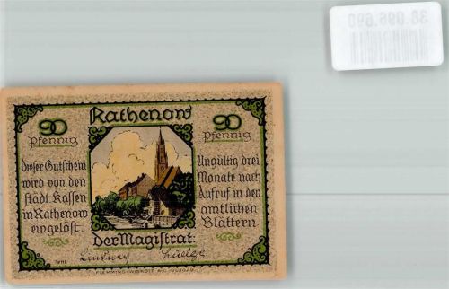 Rathenow Notgeld 90 Pfennig