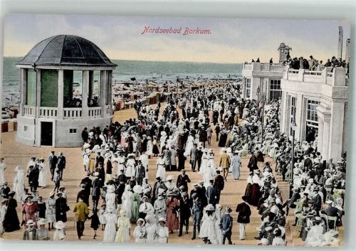 Borkum 1912 Promenade mit Musikpavillon