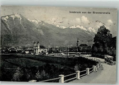 Innsbruck 1913 Brennerstrasse Auto Kirche