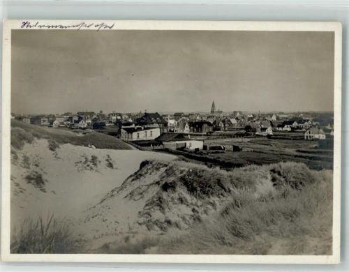 Westerland 1936 Panorama des Ortes mit Kirche St. Nicolai