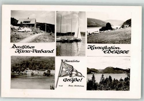 Korbach 1957 Gasthaus Deutscher Kanu-Verband Edersee