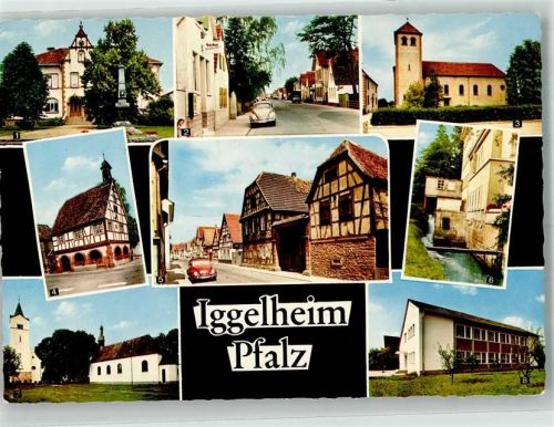 Böhl-Iggelheim Schule Kriegerdenkmal Kath. Kirche Buschgasse Ev. Kirche Kapelle Luitpoldstraße Rathaus Mühle Kindergarten