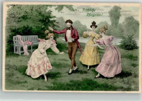 1911 Junge elegante Menschen spielen Blinde Kuh M. Munk Nr. 152