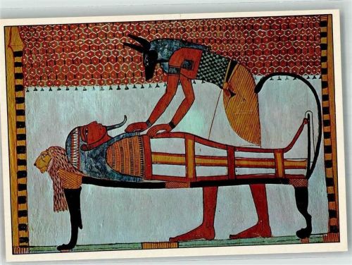 Theben Grab des Sennodiem Anubis mumifiziert einen Leichnam Informationskarte Fotograf Andre Held