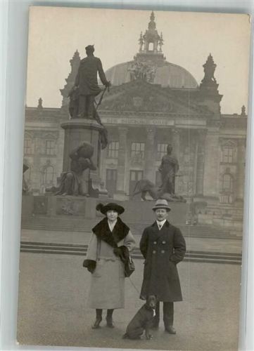 W1000 Tiergarten Reichtagsgebäude Königsplatz Bismarckdenkmal Privatfoto AK