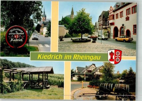 Kiedrich Kirche St. Valentinus Michaelskapelle Dorfplatz Kutsche mit Weinfässern