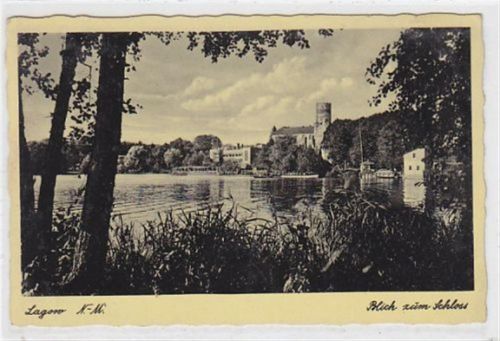 Lagow Lagow - Lagów / Kreis Oststernberg. Blick zum Schloss ungelaufen kleiner Riß oben rechts. Rückseite leicht fleckig, sonst gut erhalten.