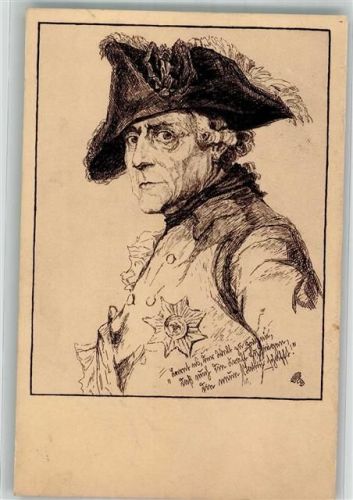 1929 sign. Gräfin von Grebenstein Portrait des preußischen Königs
