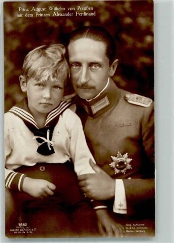 1918 Der Prinz in Uniform mit Prinz Alexander Ferdinand Fotograf Dührkoop Verlag Gustav Liersch & Co. 7882 Feldpost WK I