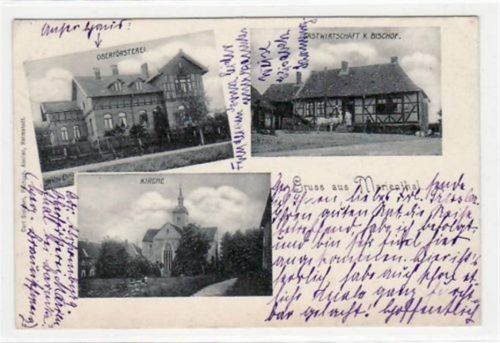 Marienthal. Oberförsterei Kirche Gastwirtschaft K. Bischof gelaufen, 1907. Leicht stockfleckig, sonst gut erhalten