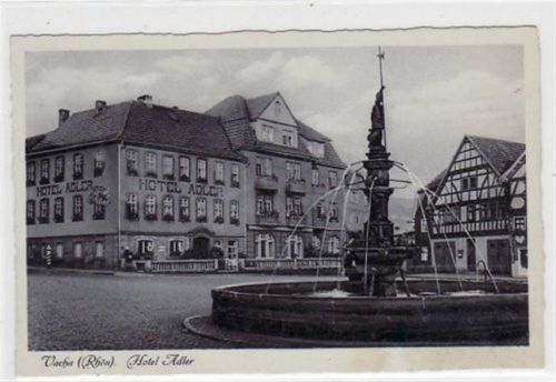 Vacha Vacha a.d. Werra mit Hotel Adler und Brunnen ungelaufen Leichte bräunliche Flecken Vorderseite unten rechts, sonst gut erhalten.