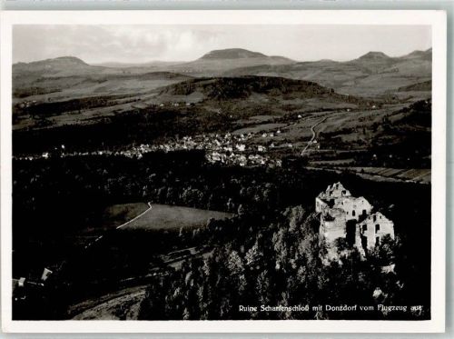 Donzdorf Fliegeraufnahme Ruine Scharfenschloss