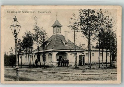 Grafenwöhr 1911 Truppenlager Hauptwache Leim löst sich