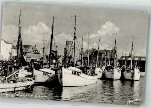 Esberg 1957 Hafen Fischerboote