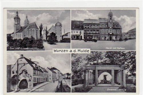 Wurzen Wurzen mit Dom, Schloss, Markt, altes Posttor am Crostigall u. Ehrenmal gelaufen von 1935. Gute Erhaltung.