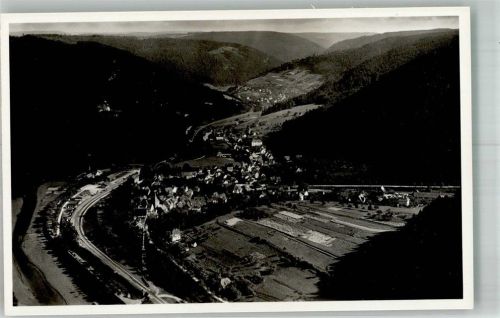 Unterreichenbach 1936 Fliegeraufnahme des Ortes mit dem Bahnhof
