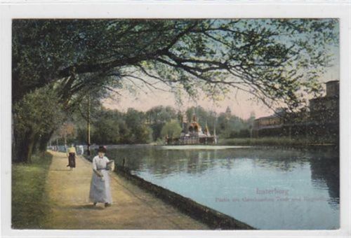 Insterburg Insterburg / Tschernjachowsk. Partie am Gavehuschen Teich Eispavillon. 1915 Feldpost kleiner Knick an der rechten unteren Ecke , sonst gut erhalten