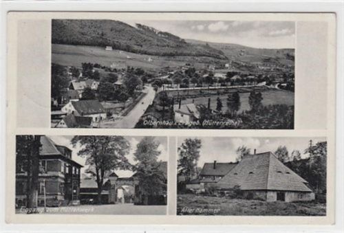 Olbernhau Olbernhau im Erzgebirge. Eingang zum Hüttenwerk Hüttenreihe Alte Hammer gelaufen, 1938. Leichter Bug unten rechts, sonst gut erhalten