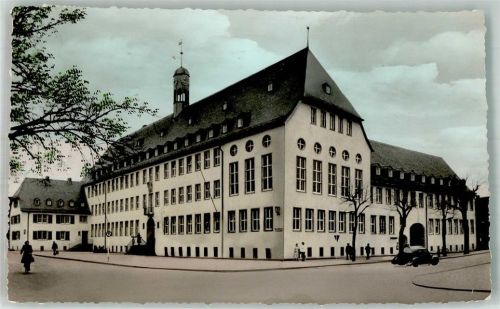 65428 W6090 Rüsselsheim Foto AK Rathaus Oldtimer