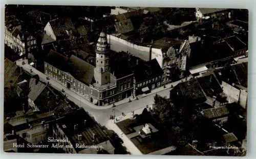 Salzwedel Hotel Schwarzer Adler Rathausturm Fliegeraufnahme