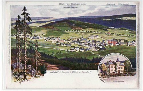 Lauter Lauter mit Gesamtansicht und Gemeindeamt. ungelaufen um 1900 Gute Erhaltung.