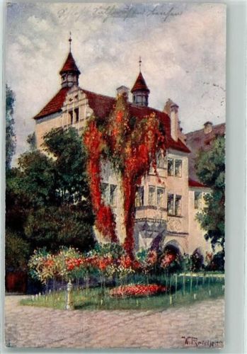 Benesov Beneschau Künstlerkarte Schloss Salhausen Bensen sign.