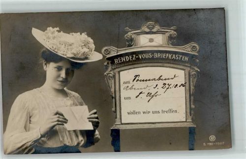 1906 Rendez-Vous Briefkasten Hutmode Rotophot Serie 790