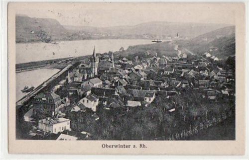 Oberwinter mit Gesamtansicht gelaufen von 1918. Leichte Stempelspuren, sonst gut erhalten